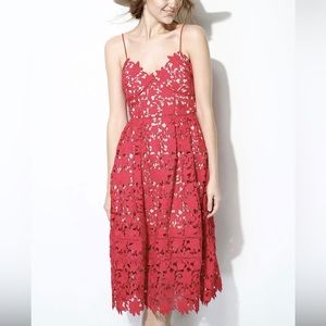 City chic size S plus size. Which is. Size 16. Red lace midi dress never worn.